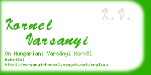 kornel varsanyi business card
