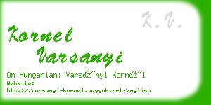 kornel varsanyi business card